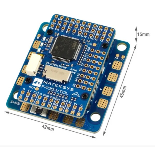 MATEK F405-VTOL Flight Controller Baro OSD Micr0SD Card Blackbox 2-6S LiPo ArduPilot INAV RC Multirotor Fixed-Wing Airplane UAV